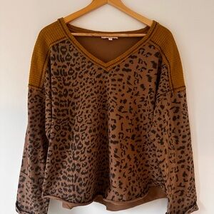 Leopard Print Long Sleeve Top